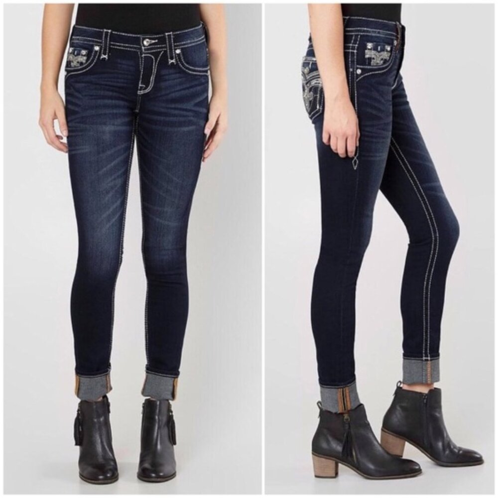 Rock Revival Claret Mid-Rise Skinny Stretch Jean Size 27